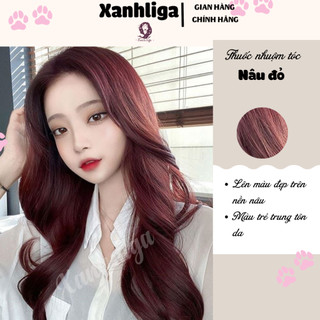 thuốc nhuộm tóc nâu đỏ + tặng kèm trợ dưỡng - Ngọc Khuê Shop - Xanh Liga