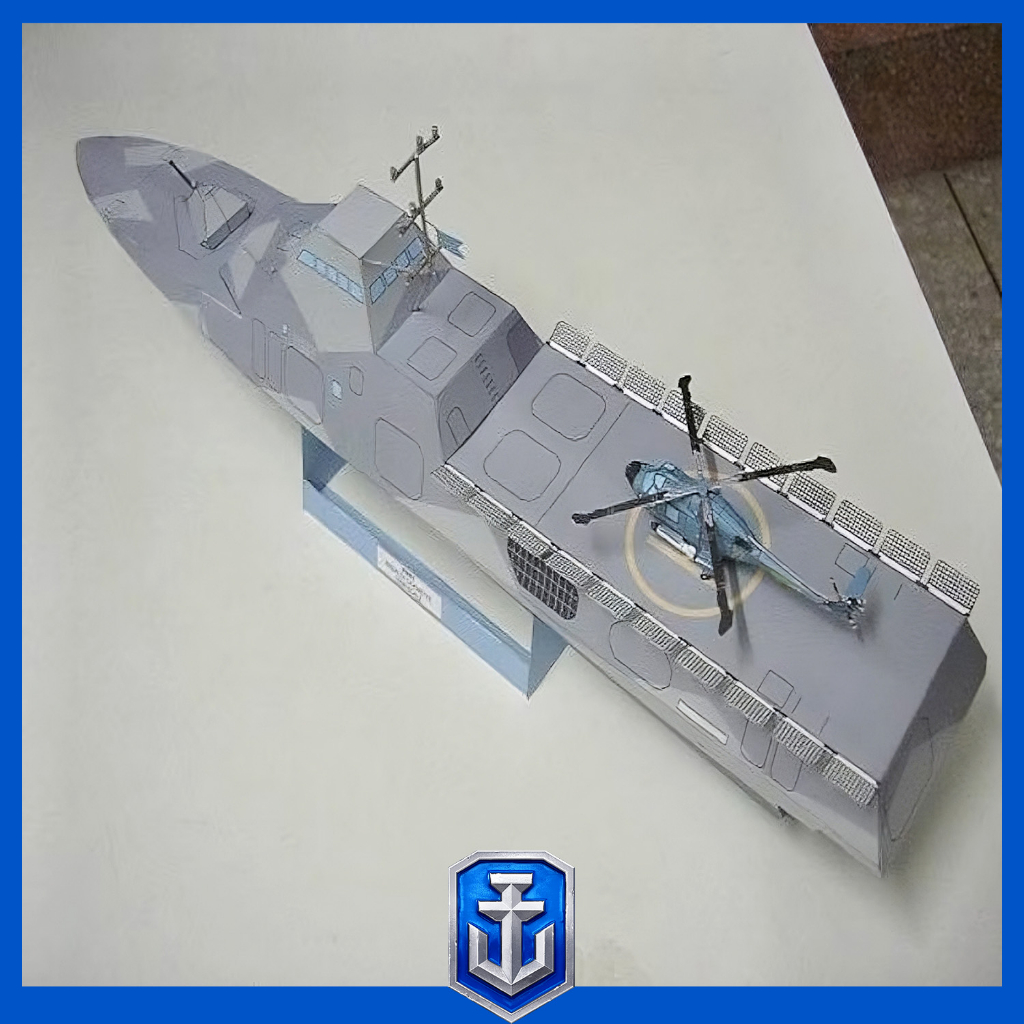 Mô hình tàu khu trục HSwMS VISBY bằng giấy