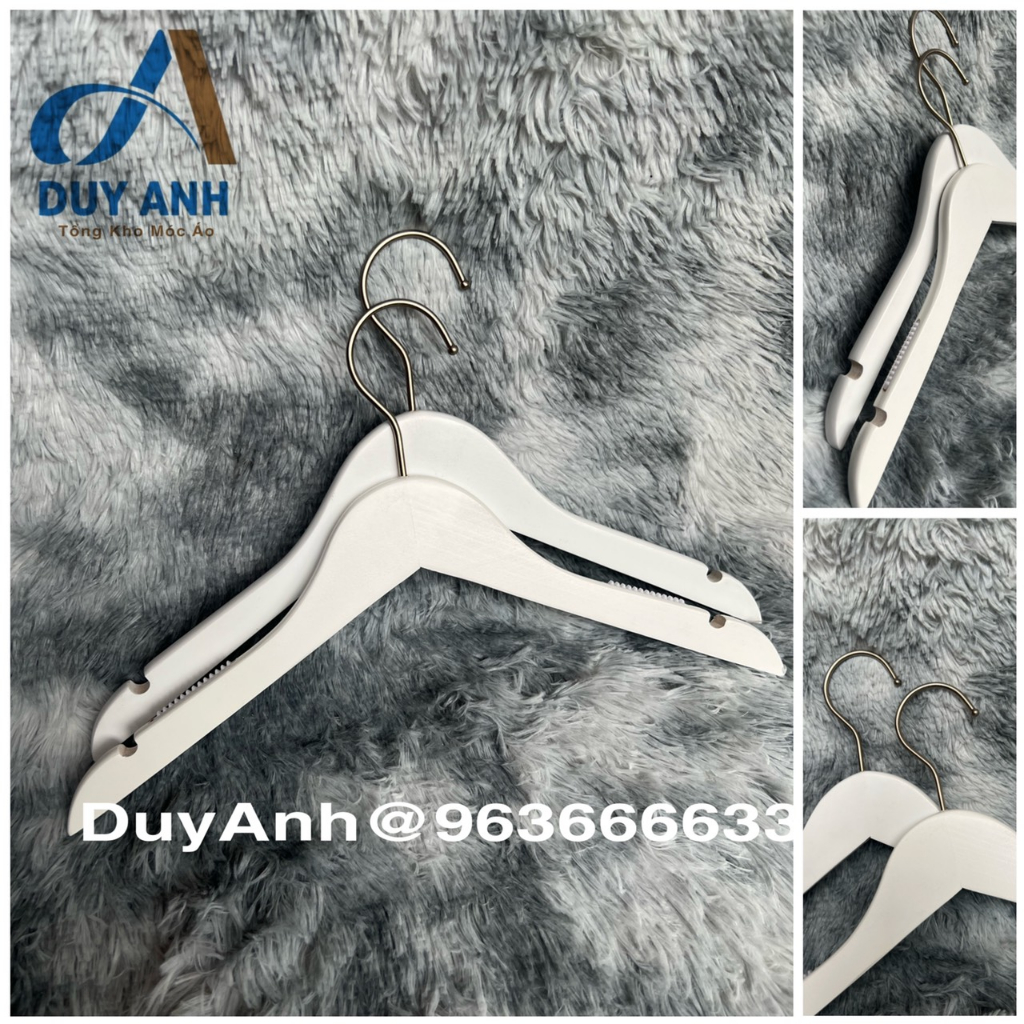 Móc Áo Gỗ Nữ Trắng Tròn