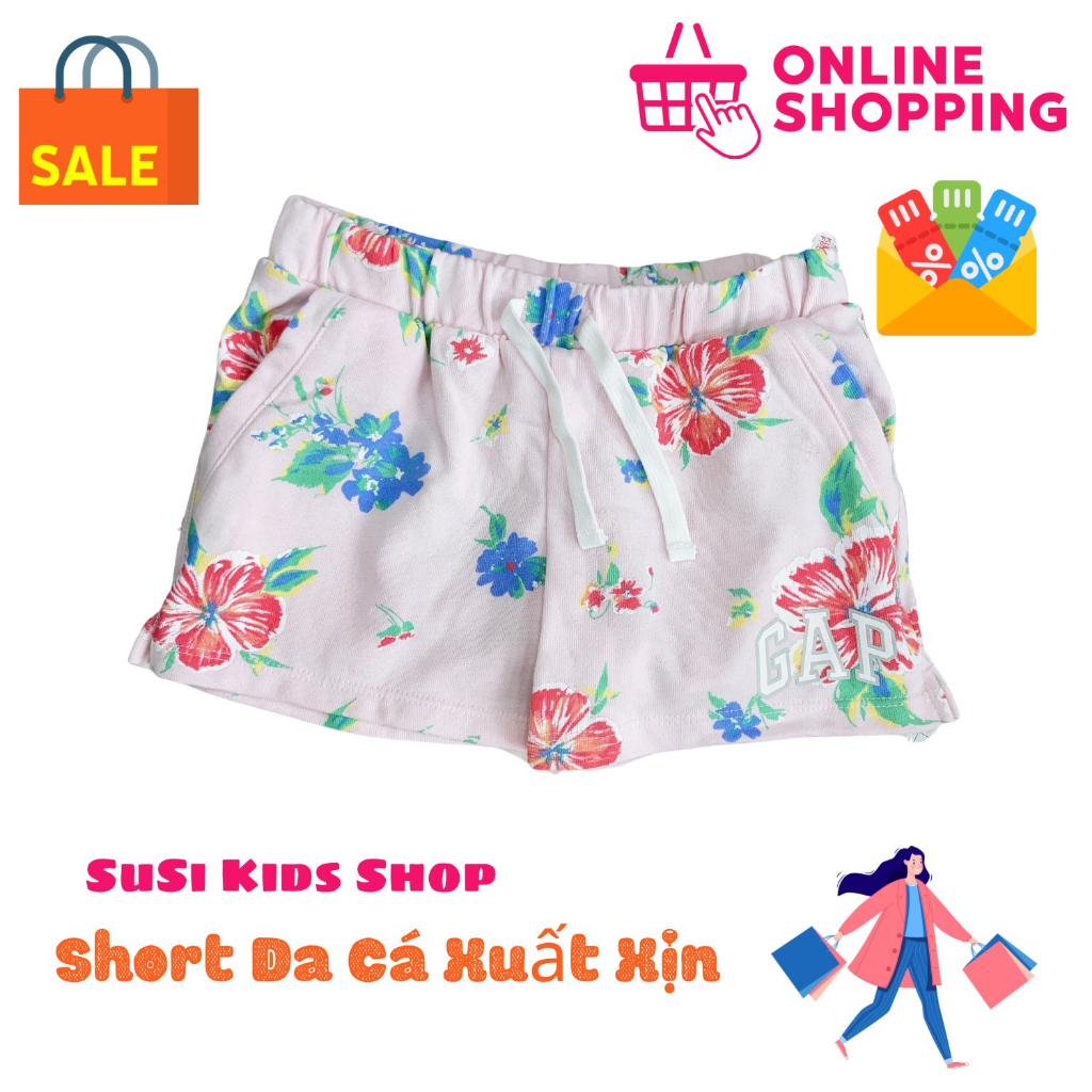 Short Da Cá Bé Gái GAP - Chất Da Cá Mềm Mịn - Co Dãn Thoải Mái - Size từ 20-50kg - SuSi Kids Shop
