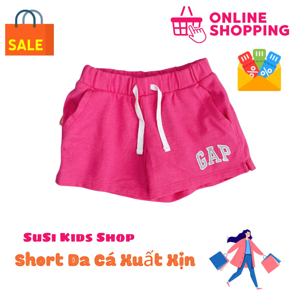Short Da Cá Bé Gái GAP - Chất Da Cá Mềm Mịn - Co Dãn Thoải Mái - Size từ 20-50kg - SuSi Kids Shop