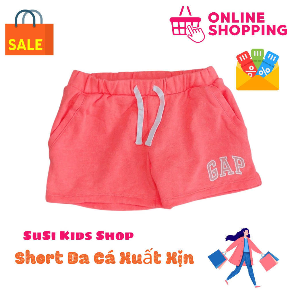 Short Da Cá Bé Gái GAP - Chất Da Cá Mềm Mịn - Co Dãn Thoải Mái - Size từ 20-50kg - SuSi Kids Shop