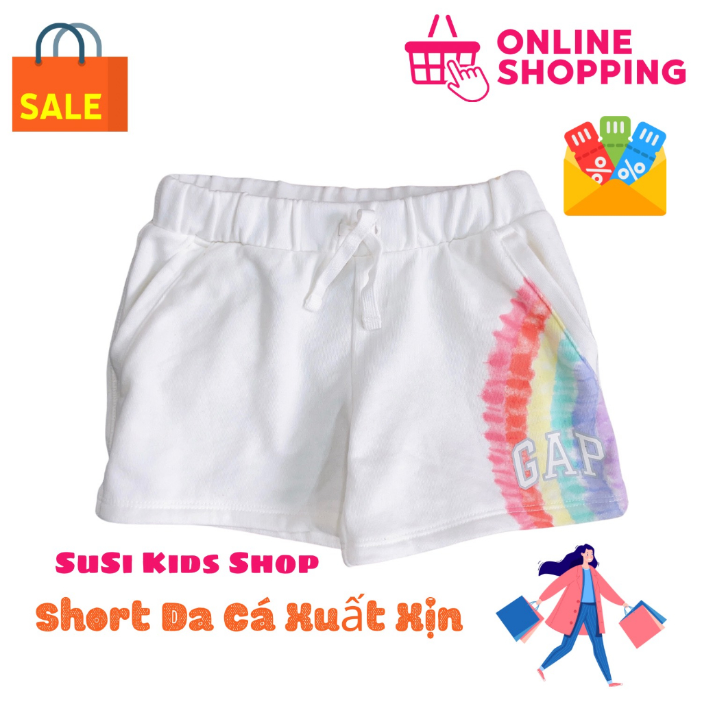 Short Da Cá Bé Gái GAP - Chất Da Cá Mềm Mịn - Co Dãn Thoải Mái - Size từ 20-50kg - SuSi Kids Shop
