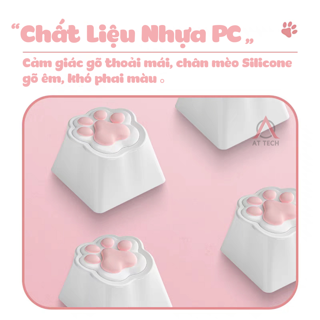 Keycap hình dấu chân mèo AKKO X MONSGEEK siêu dễ thương