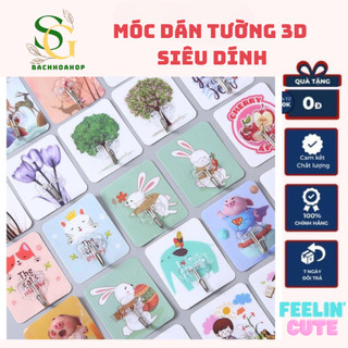 Combo 10 móc dán tường 3d siêu dính 7.8 x 8.8cm