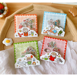 Set 40 miếng sticker nhãn dán hình cô bé dễ thương