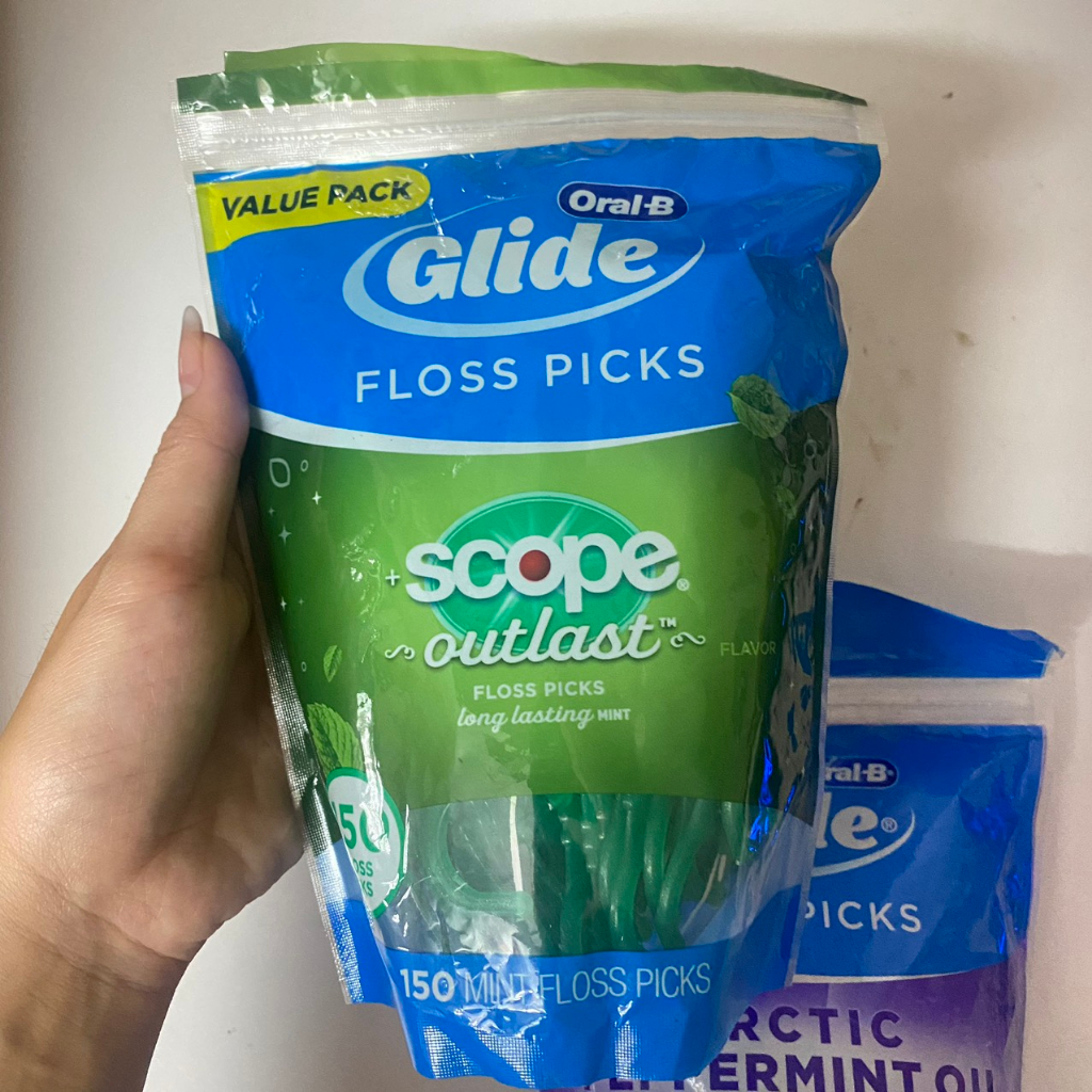 Cung Tăm Chỉ Nha Khoa Oral B Glide SCOPE OUTLAST, ARTIC PEPERMINT OIL 150 Tăm Mỹ - Ngừa Viêm Nướu