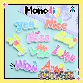 Charm chữ wow, kiss, vip - charm trang trí toploader, ốp điện thoại