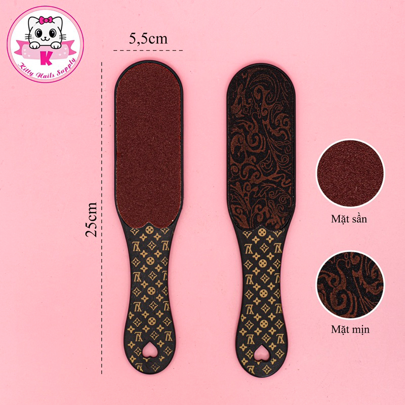 Cây chà gót chân LV bằng nhựa, 2 mặt nhám chuyên dụng cho thợ nails - Kitty Nail Supply