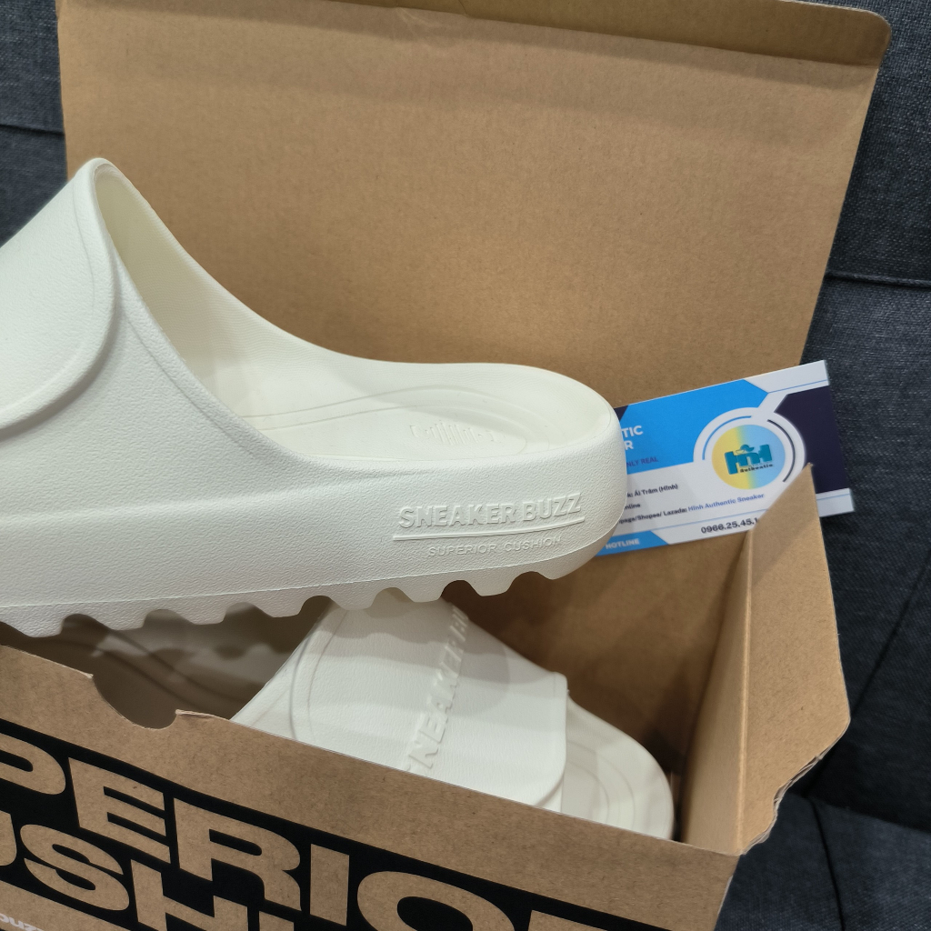 Dép quai ngang Sneaker Buzz trắng - Cloud Slide 4SB23Q2-007