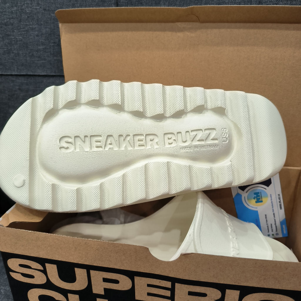 Dép quai ngang Sneaker Buzz trắng - Cloud Slide 4SB23Q2-007