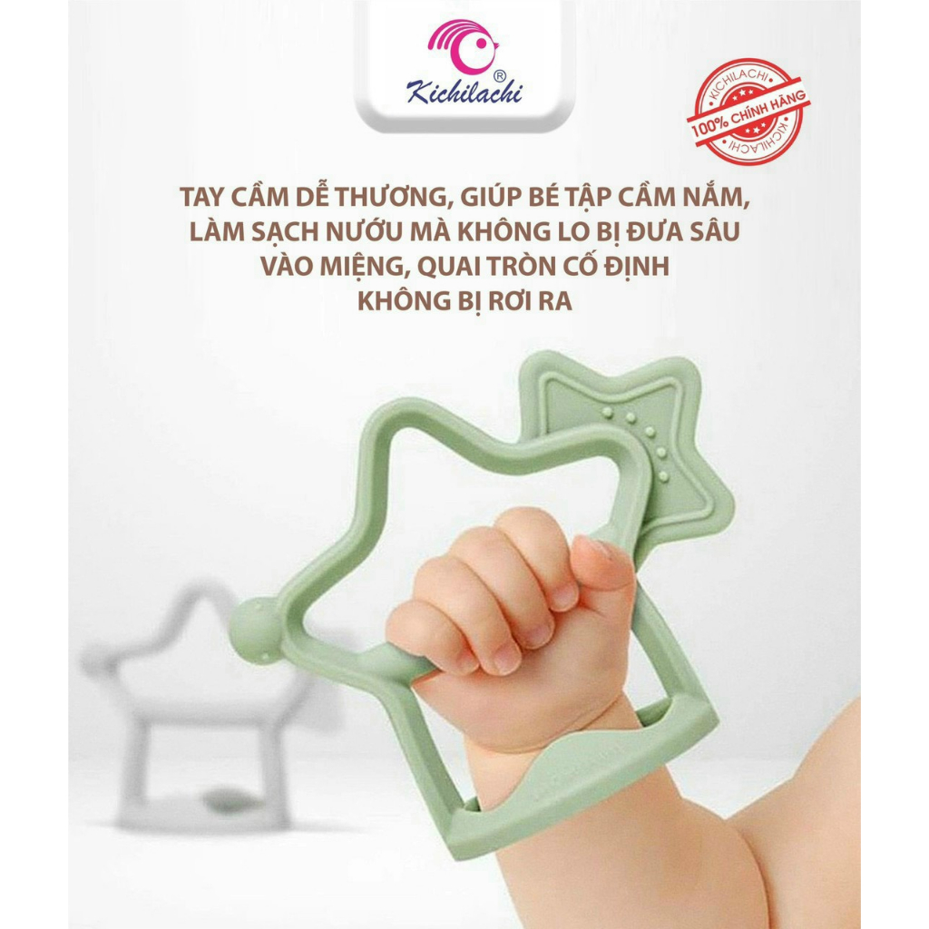 Gặm nướu Ngôi Sao Kichi silicon Mềm cầm chắc tay cho bé