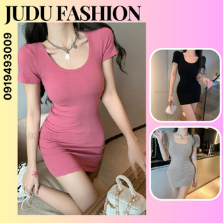 Đầm body nữ Hot Girl Bó Sát Gợi Cảm Thuần Khiết Váy Ngắn Mẫu Mới Mùa Hè Năm 2023 Thon Gọn Thắt Eo Màu Hồng JUDU SHOP