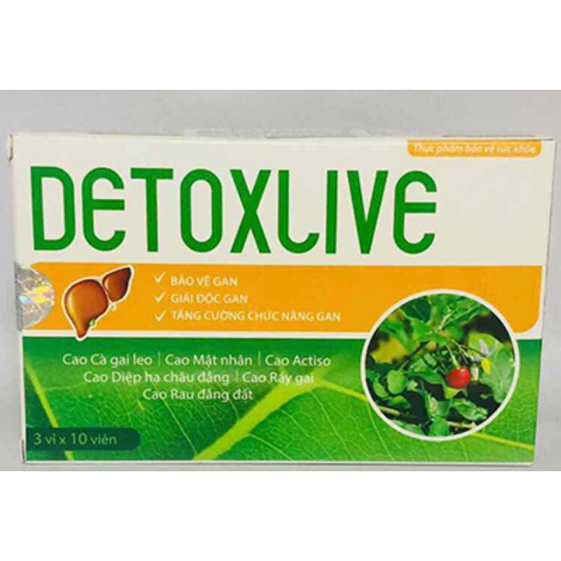 Viên uống mát gan DETOXLIVE Tuệ Linh_giải độc, giảm mẩn ngứa, mề đay, dị ứng, mụn nhọt