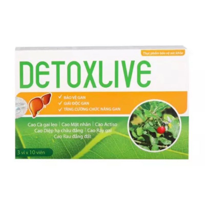 Viên uống mát gan DETOXLIVE Tuệ Linh_giải độc, giảm mẩn ngứa, mề đay, dị ứng, mụn nhọt