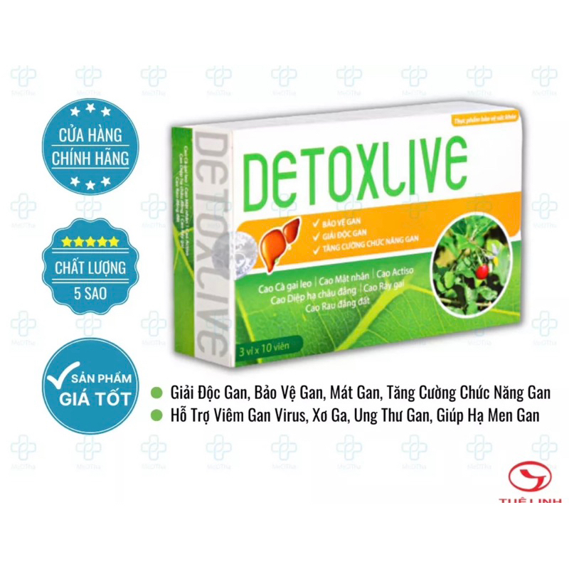 Viên uống mát gan DETOXLIVE Tuệ Linh_giải độc, giảm mẩn ngứa, mề đay, dị ứng, mụn nhọt