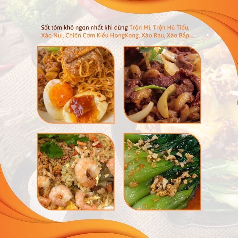 Combo sốt tôm khô và sốt chiên mắm tỏi, dùng trộn mì, chiên nước mắm đủ món