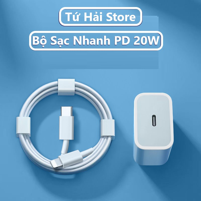 (BH 12 Tháng) Bộ Sạc Nhanh PD 20W , Củ 20W + Cáp Type C To L.ning dành cho các dòng lP 8 -> 14Prm - TuHaiStore