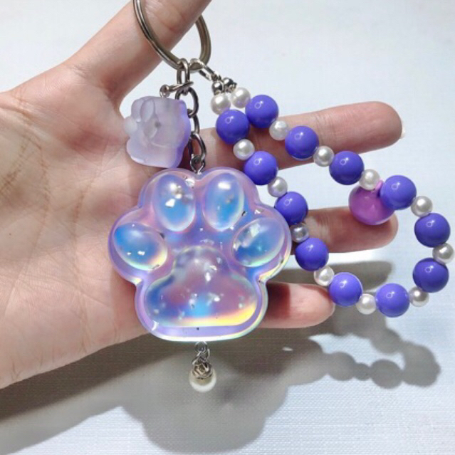 Móc khoá hình chân mèo, móc treo balo, chìa khoá xe