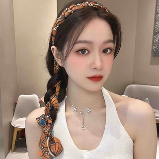 Bờm Cài Tóc Nữ Tết Dây Lụa Hoạ Tiết Siêu Dễ Thương