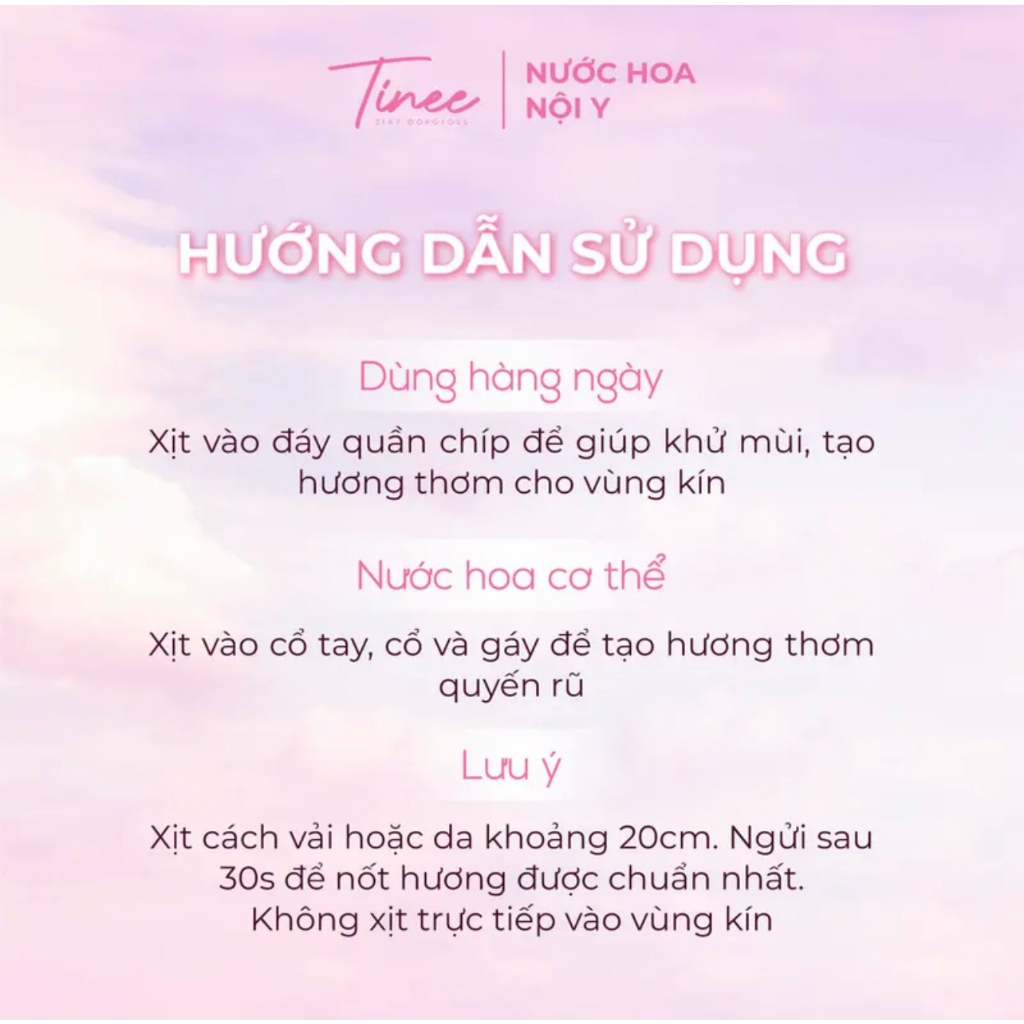 Nước Hoa Vùng Kín Vải Nội Y Tinee  Nước Hoa Vùng Kín 3 Tầng Hương 10ml