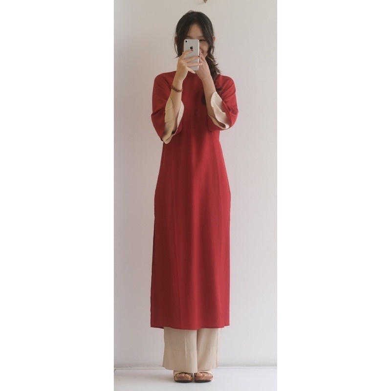 Áo Dài Cách Tân Nữ Dáng Suông Tay Ngắn TT04