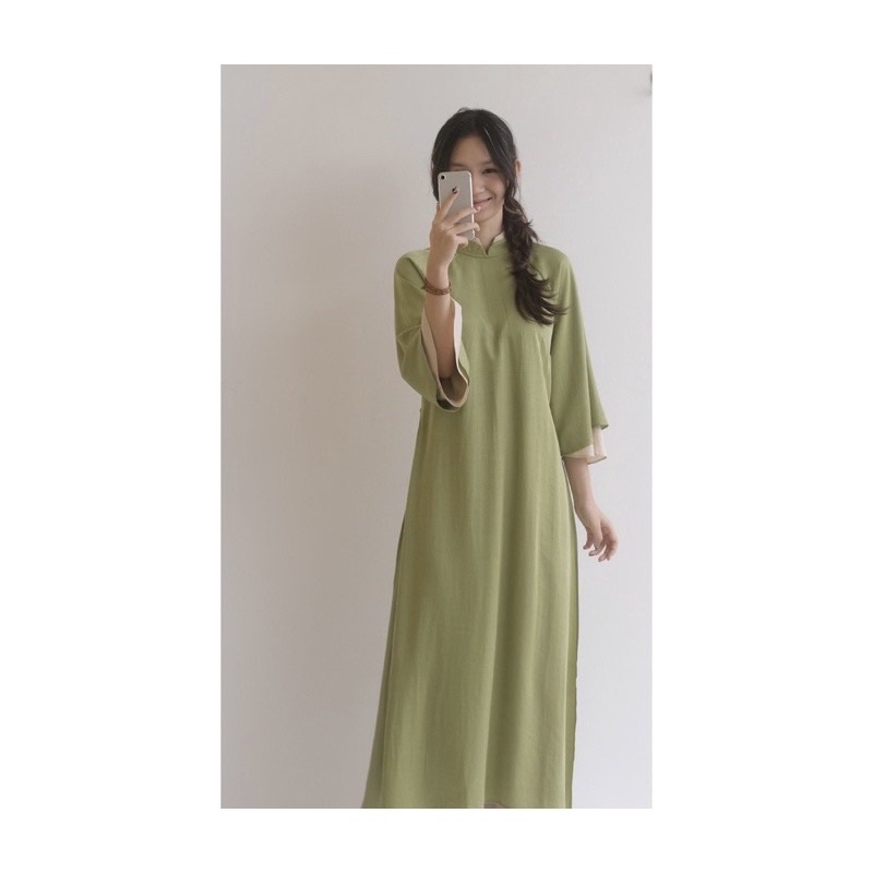 Áo Dài Cách Tân Nữ Dáng Suông Tay Ngắn TT04