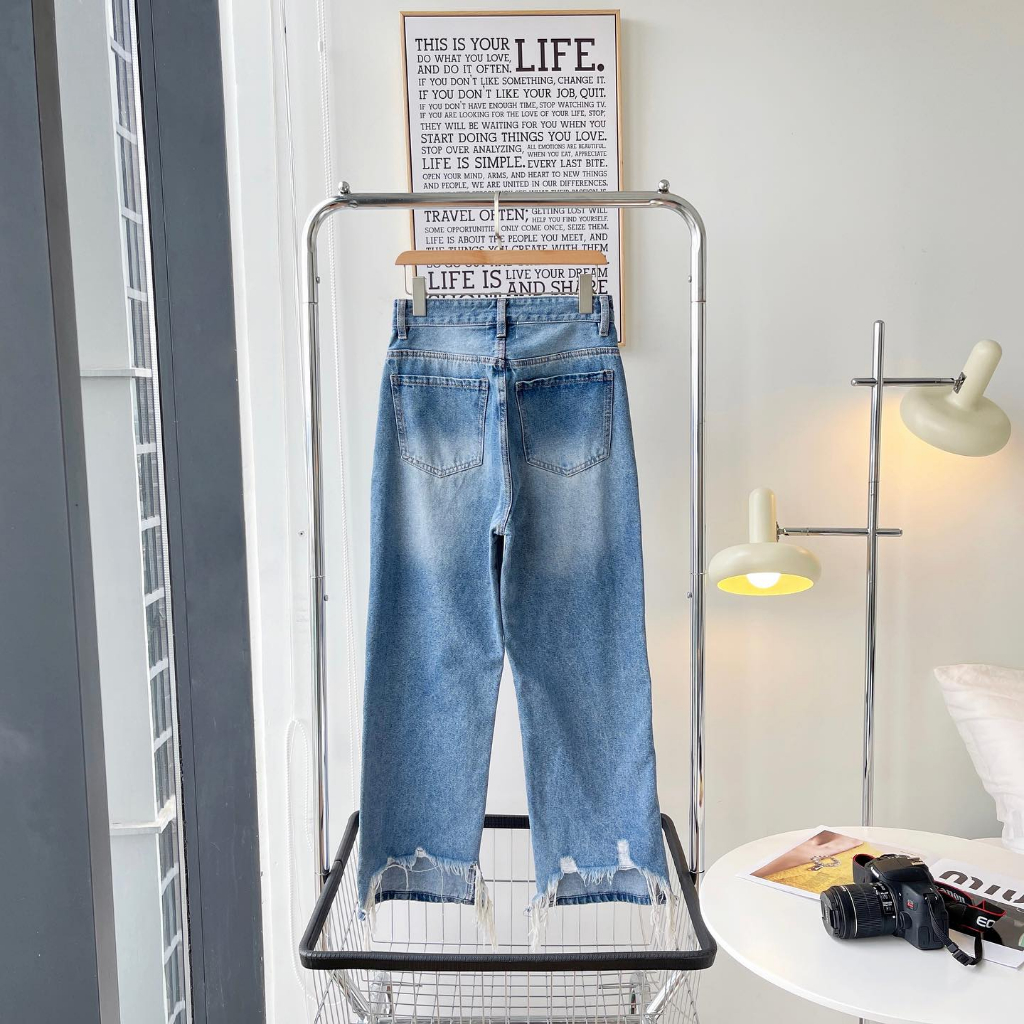 QUẦN JEAN RÁCH GẤU THỜI TRANG- CHUOTCONG J2406X
