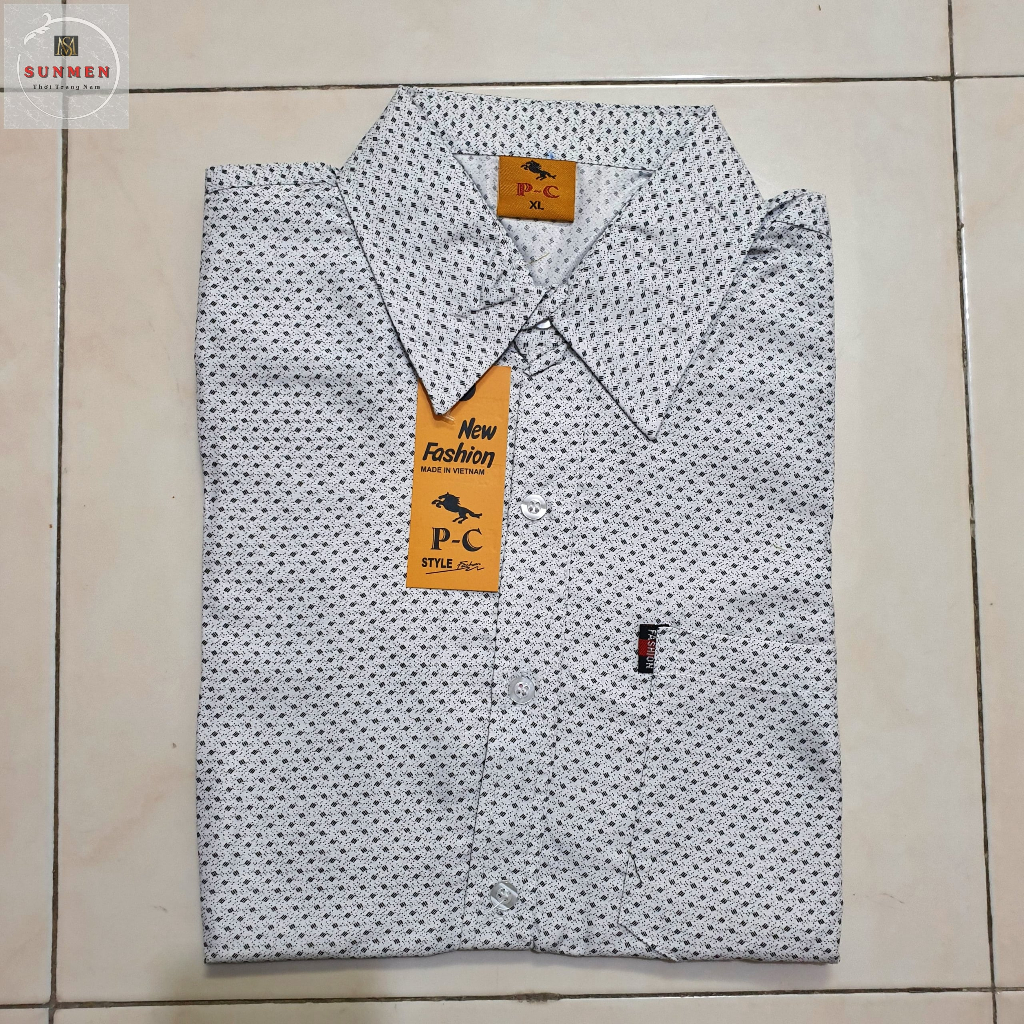 Áo Sơ Mi Nam Trung Niên Tay Ngắn Họa Tiết Bông Đẹp SUNMEN Size Từ 50-97kg