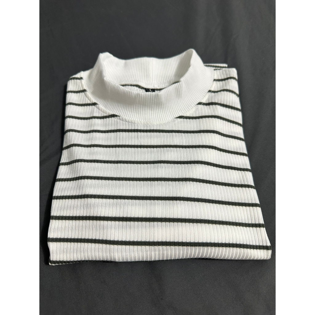 Áo thun Cổ cao Sọc ngang B&W TKTTSG Unisex Style |TAYSONE|