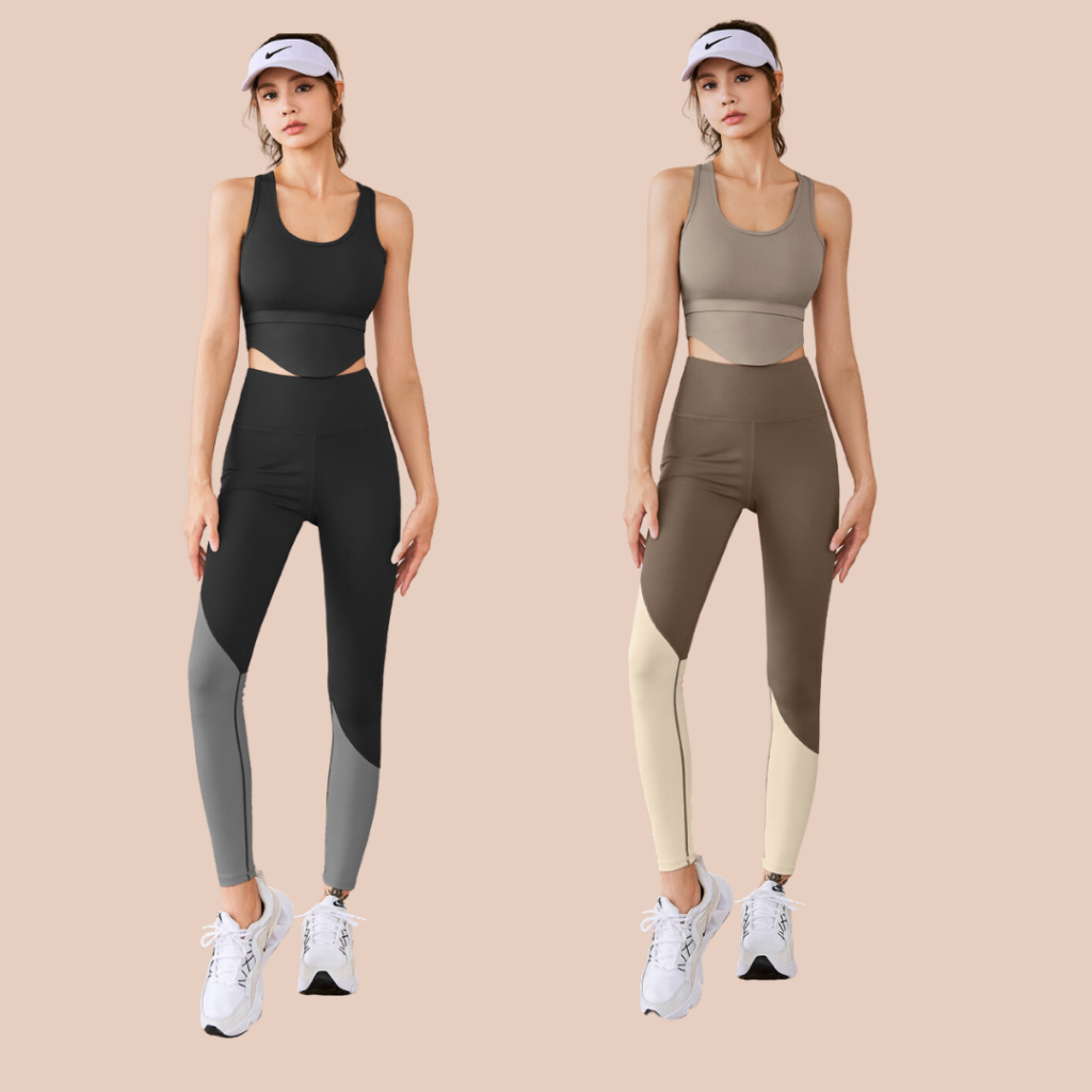 Bộ tập yogam bộ tập gym sát nách chất vải thun co dãn thoáng mát hàng Quảng Châu cao cấp