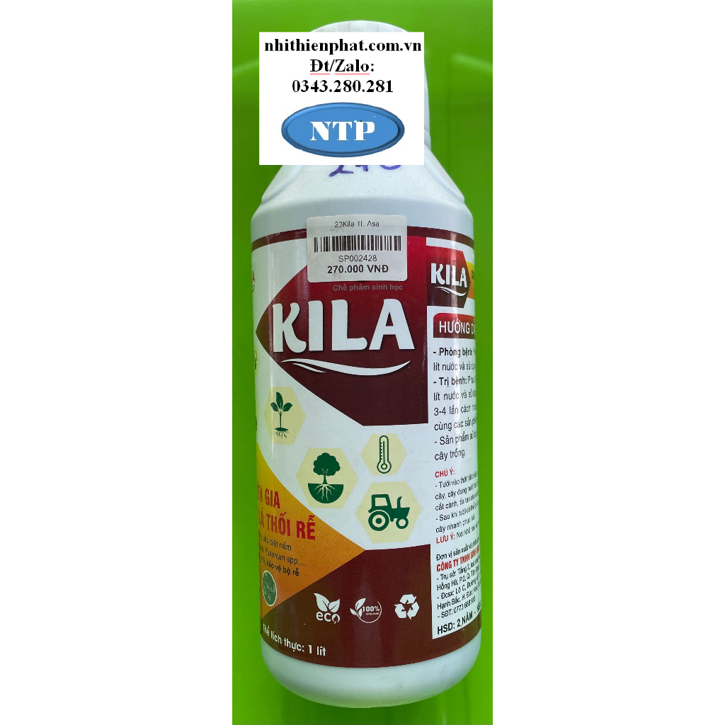 Sản Phẩm quét sạch nấm và khuẩn Kila Ph.òng và p.hục hồi cây bị vàng lá , th.ối rễ , chế.t trên câu Sầu riêng 1L Asa