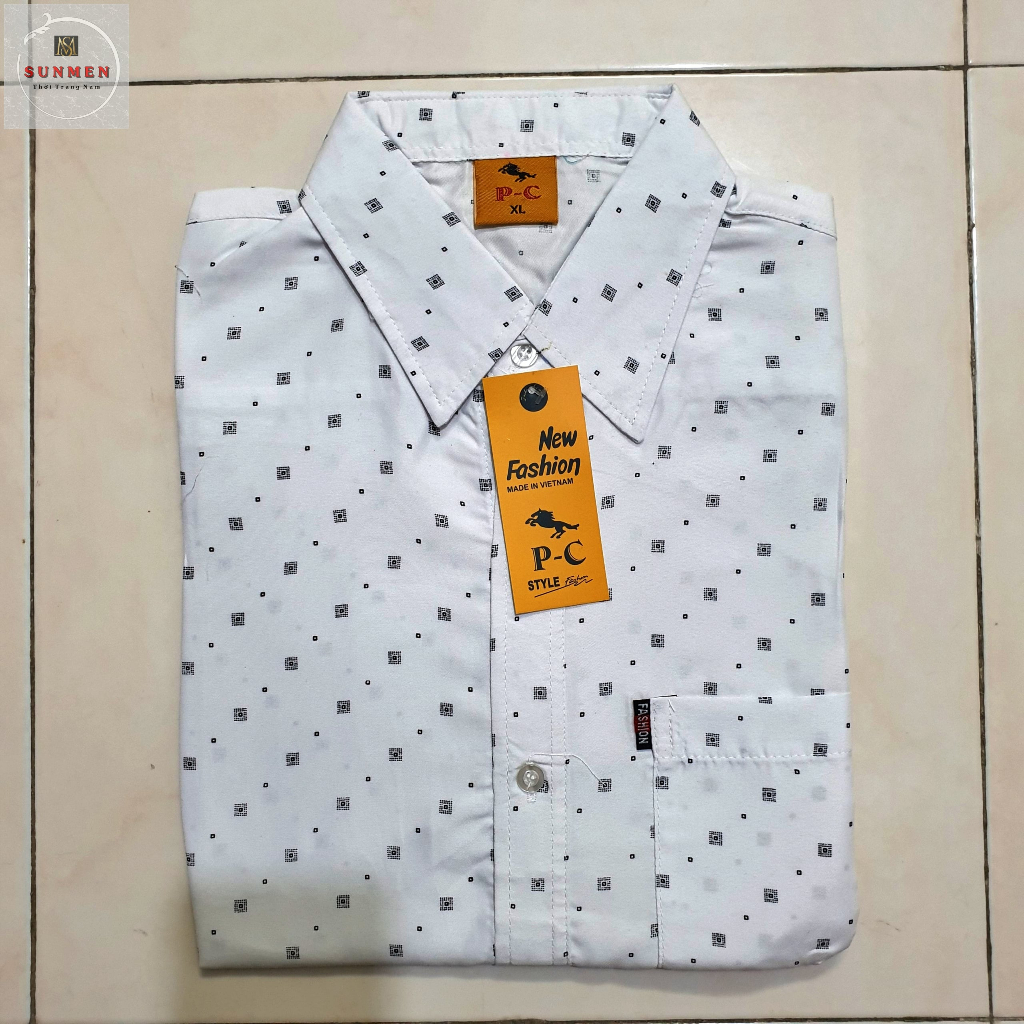 Áo Sơ Mi Nam Trung Niên Tay Ngắn Họa Tiết Bông Đẹp SUNMEN Size Từ 50-97kg