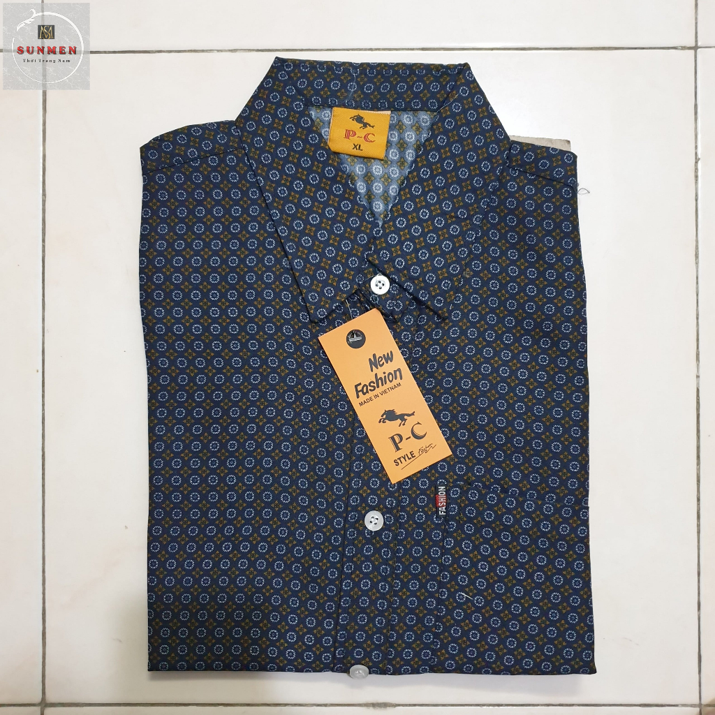 Áo Sơ Mi Nam Trung Niên Tay Ngắn Họa Tiết Bông Đẹp SUNMEN Size Từ 50-97kg