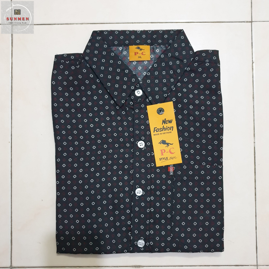 Áo Sơ Mi Nam Trung Niên Tay Ngắn Họa Tiết Bông Đẹp SUNMEN Size Từ 50-97kg