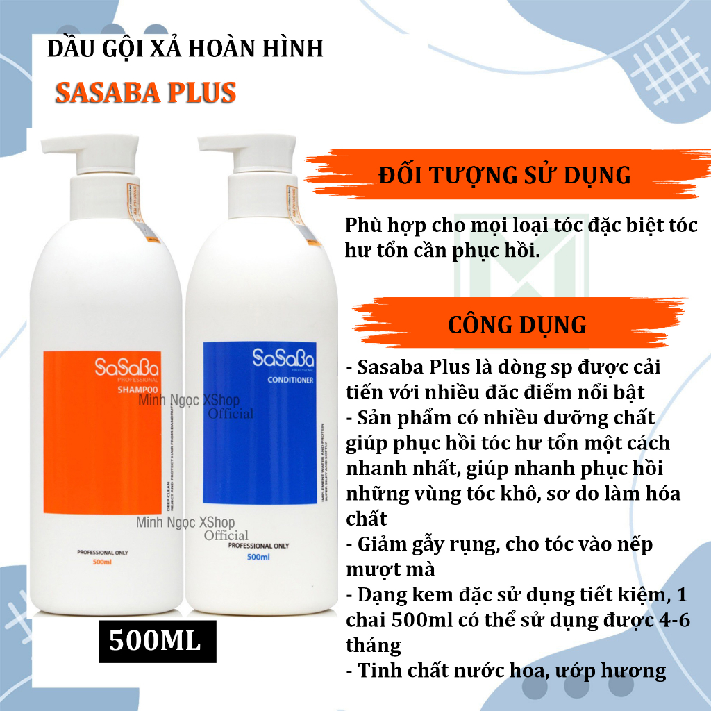 Dầu gội xả hoàn hình Sasaba Plus 500ML