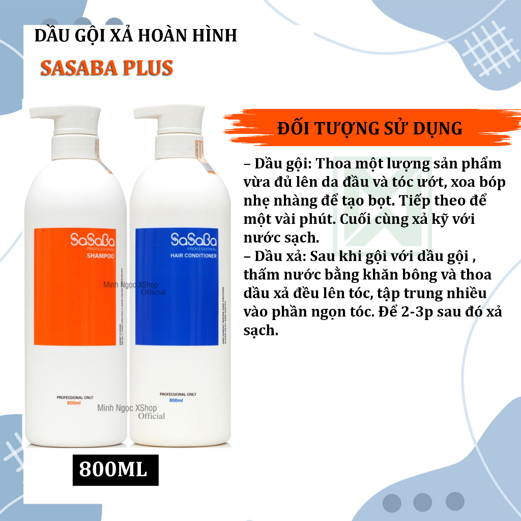 Dầu gội xả hoàn hình Sasaba Plus 500ML