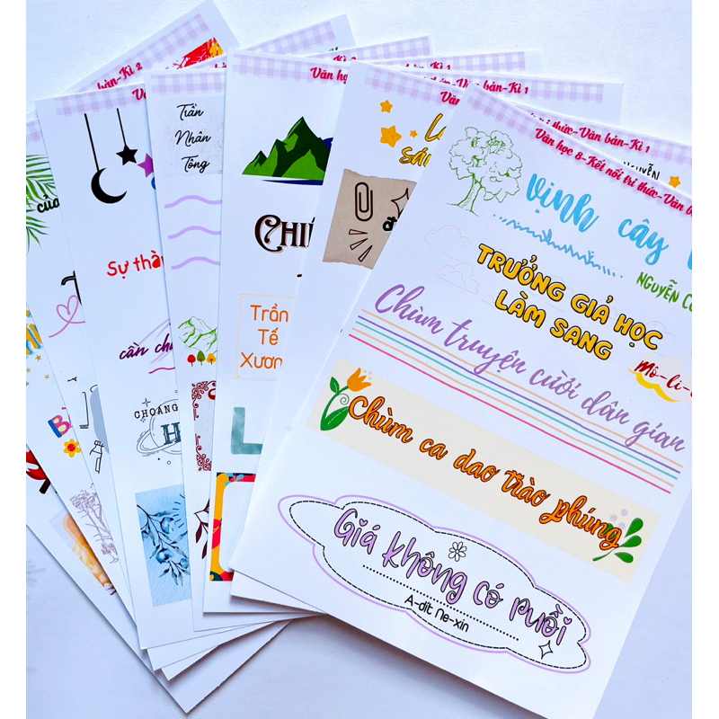 Sticker ngữ văn 8, tiêu đề tác phẩm ngữ văn 8
