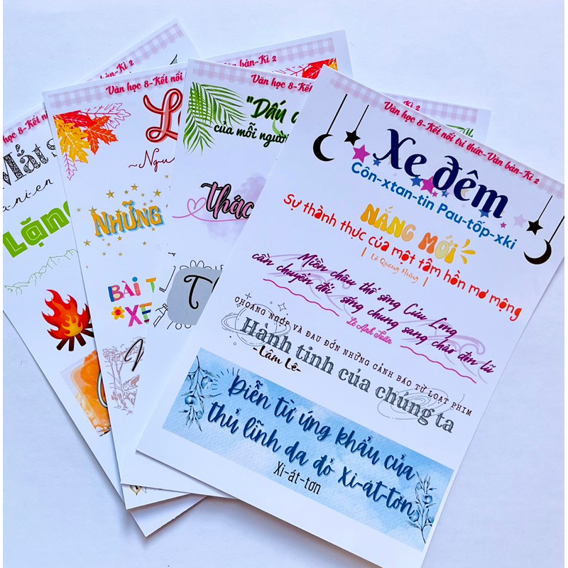 Sticker ngữ văn 8, tiêu đề tác phẩm ngữ văn 8