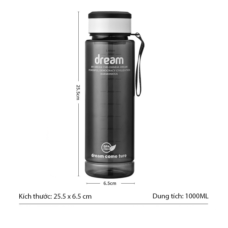 Bình đựng nước thể thao bình nước văn phòng DREAM 1000ml