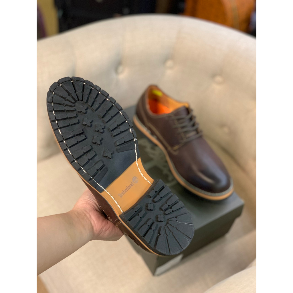 Giày Da Nam Timberland Thiết Kế Cột Dây Mũi Nhọn - Chất Da Xịn - Full Box  - SAUVUIVE