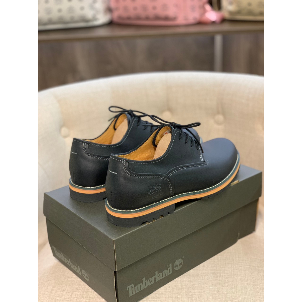 Giày Da Nam Timberland Thiết Kế Cột Dây Mũi Nhọn - Chất Da Xịn - Full Box  - SAUVUIVE