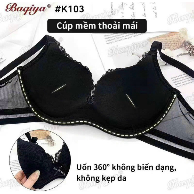 Áo lót thái su đúc không gọng phối ren thời trang HA167 nâng ngực tạo khe