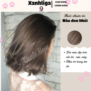 thuốc nhuộm tóc nâu đen khói + tặng kèm oxy trợ dưỡng