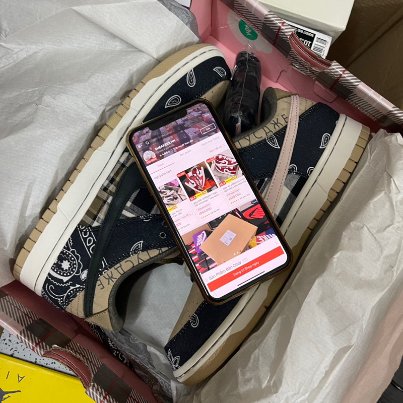 Giày SB Dunk Travis Scott | hoạ tiết sắc nét | Bản cao cấp