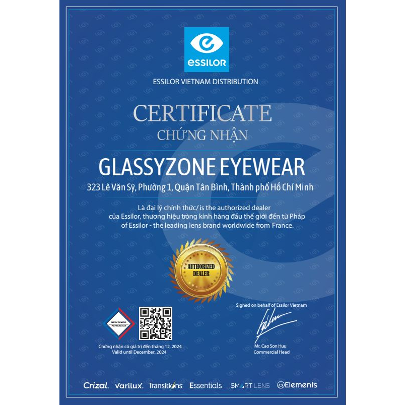 Tròng kính chống ánh sáng xanh Essilor Crizal Prevencia 1.56 | GlassyZone EyeWear