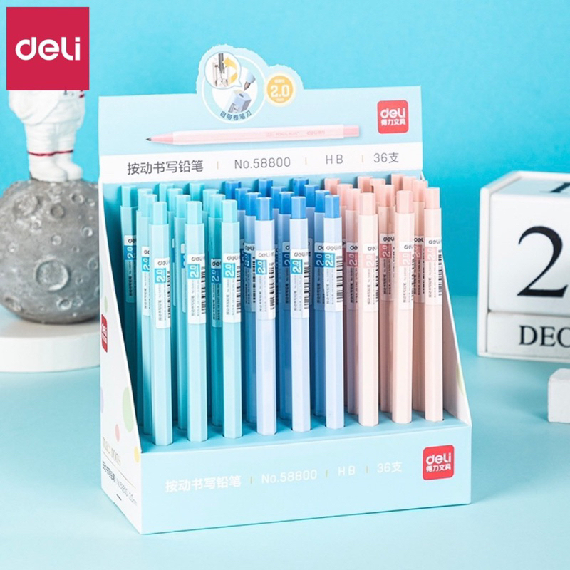 Bút Chì Bấm Deli 58800 Ngòi Lớn 2.0mm Tiện Dụng - 1 Cây