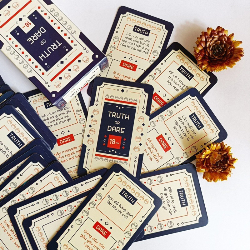 Bộ Truth Or Dare Thật Thách Ver 18- Việt Hoá, dành cho học sinh sinh viên, lá bài trong sáng nhẹ nhàng