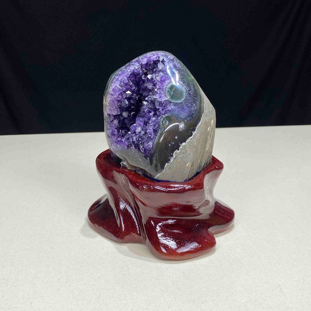 Viên Đá Thạch Anh Tím Braxin Trang Trí Nhà Cửa 12.9cm