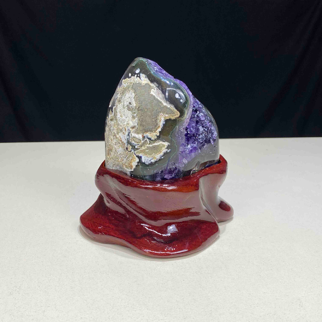 Viên Đá Thạch Anh Tím Braxin Trang Trí Nhà Cửa 12.9cm